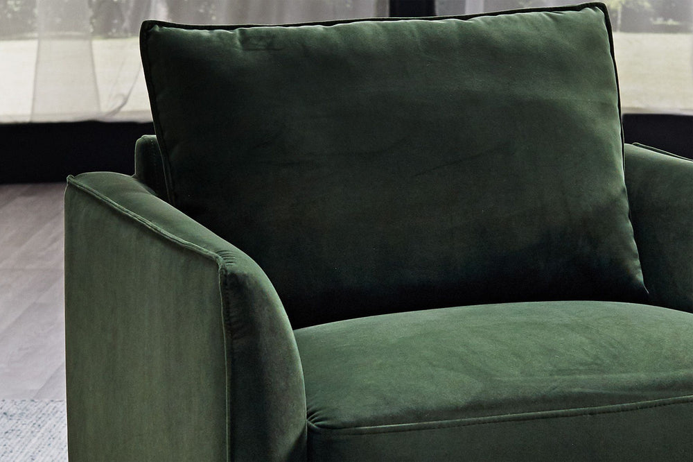 Valencia Azure Velvet Fabric Accent Chair, Olive Green