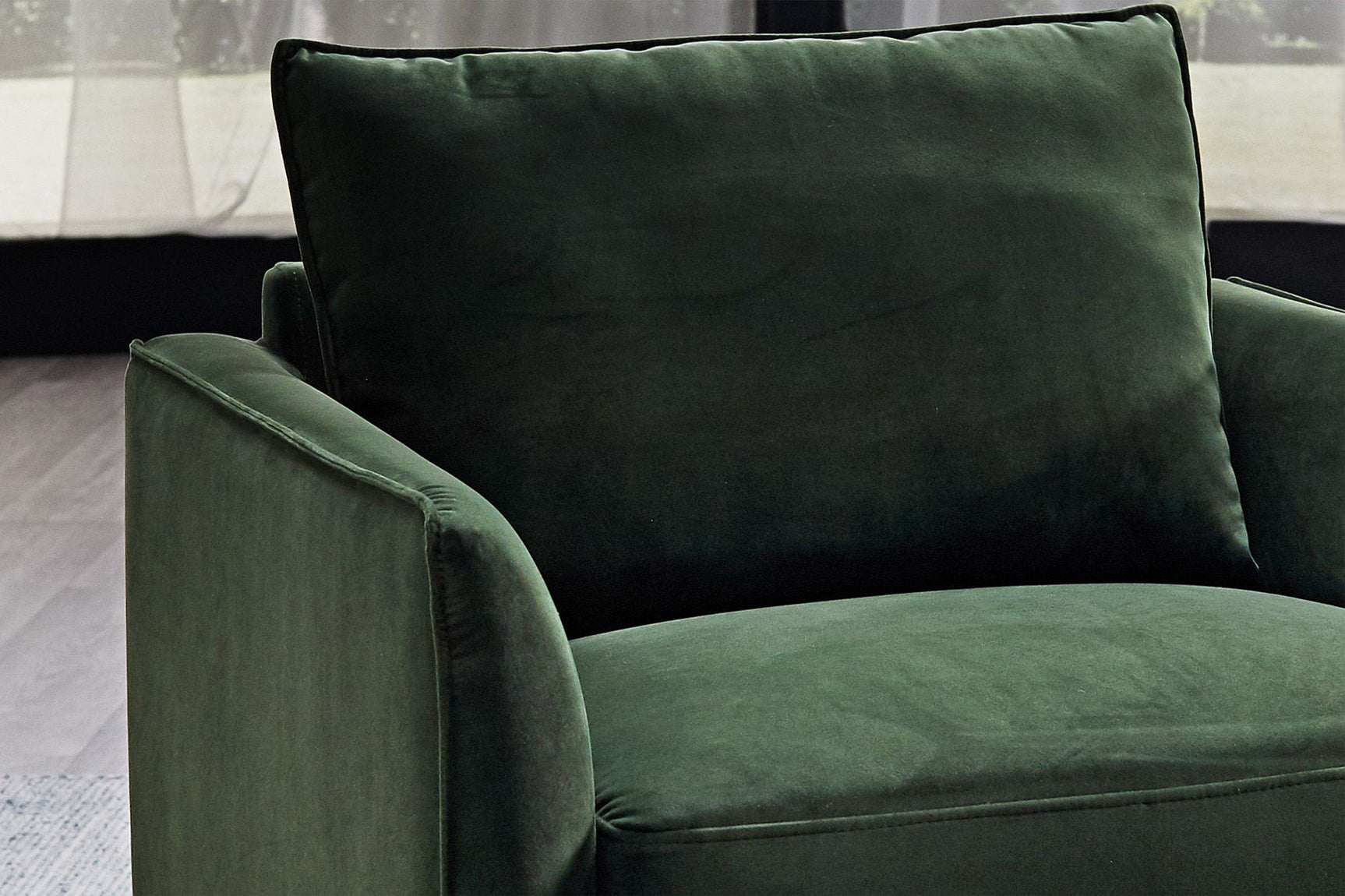 Azure Velvet Fabric Accent Chair