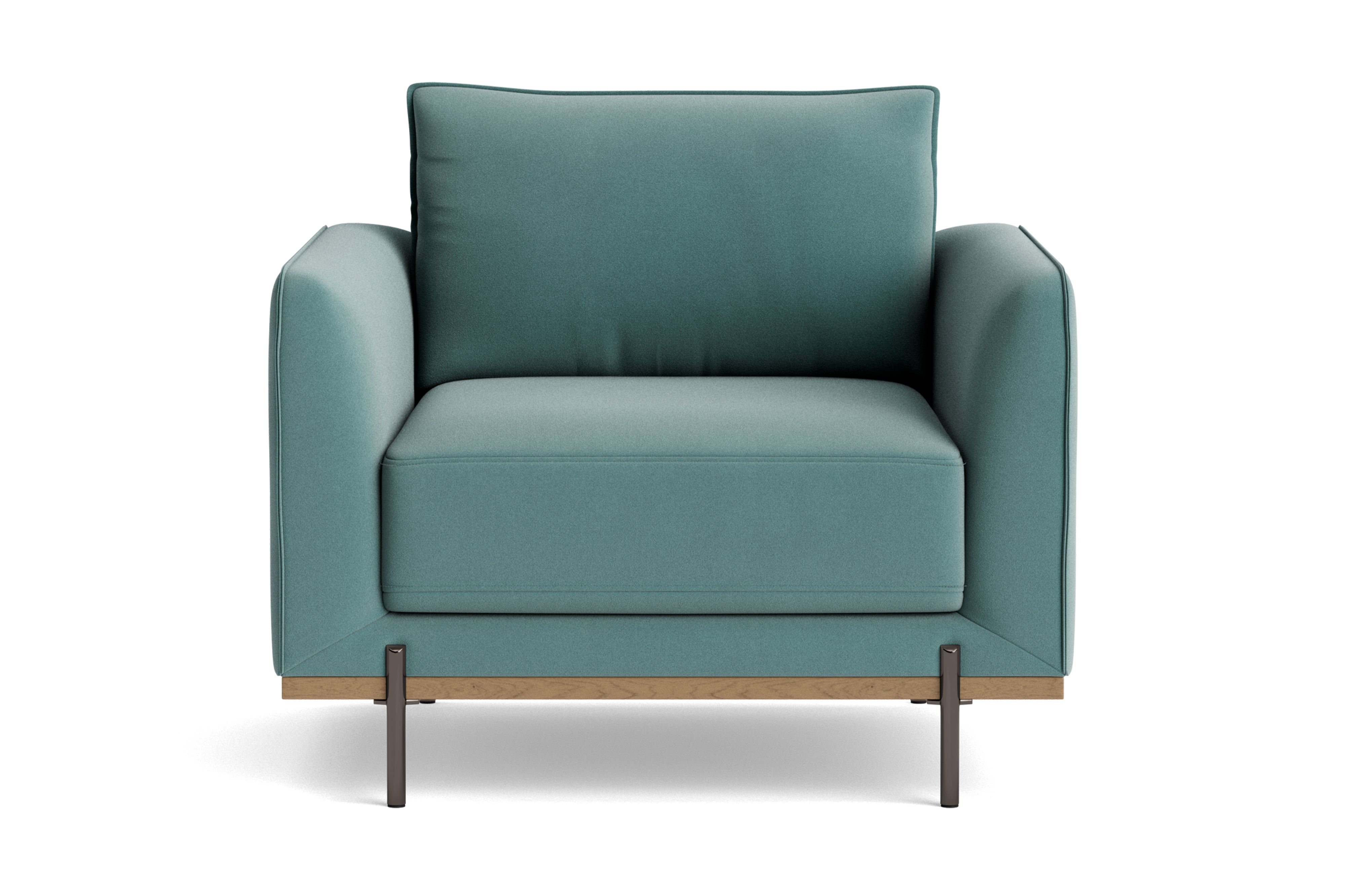 Valencia Azure Velvet Fabric Accent Chair, Sky Blue