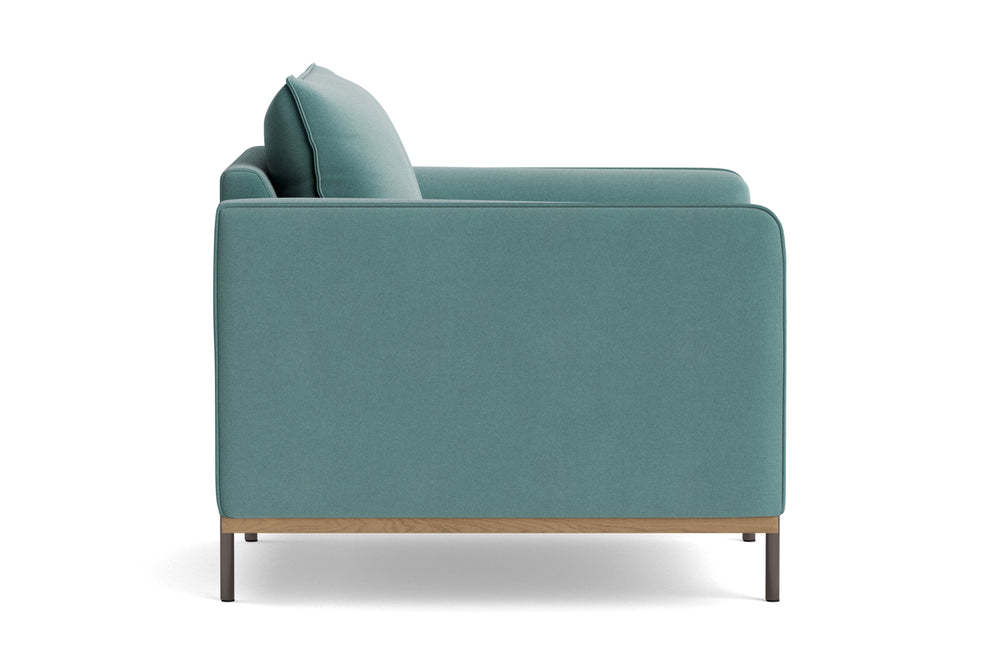 Valencia Azure Velvet Fabric Accent Chair, Sky Blue