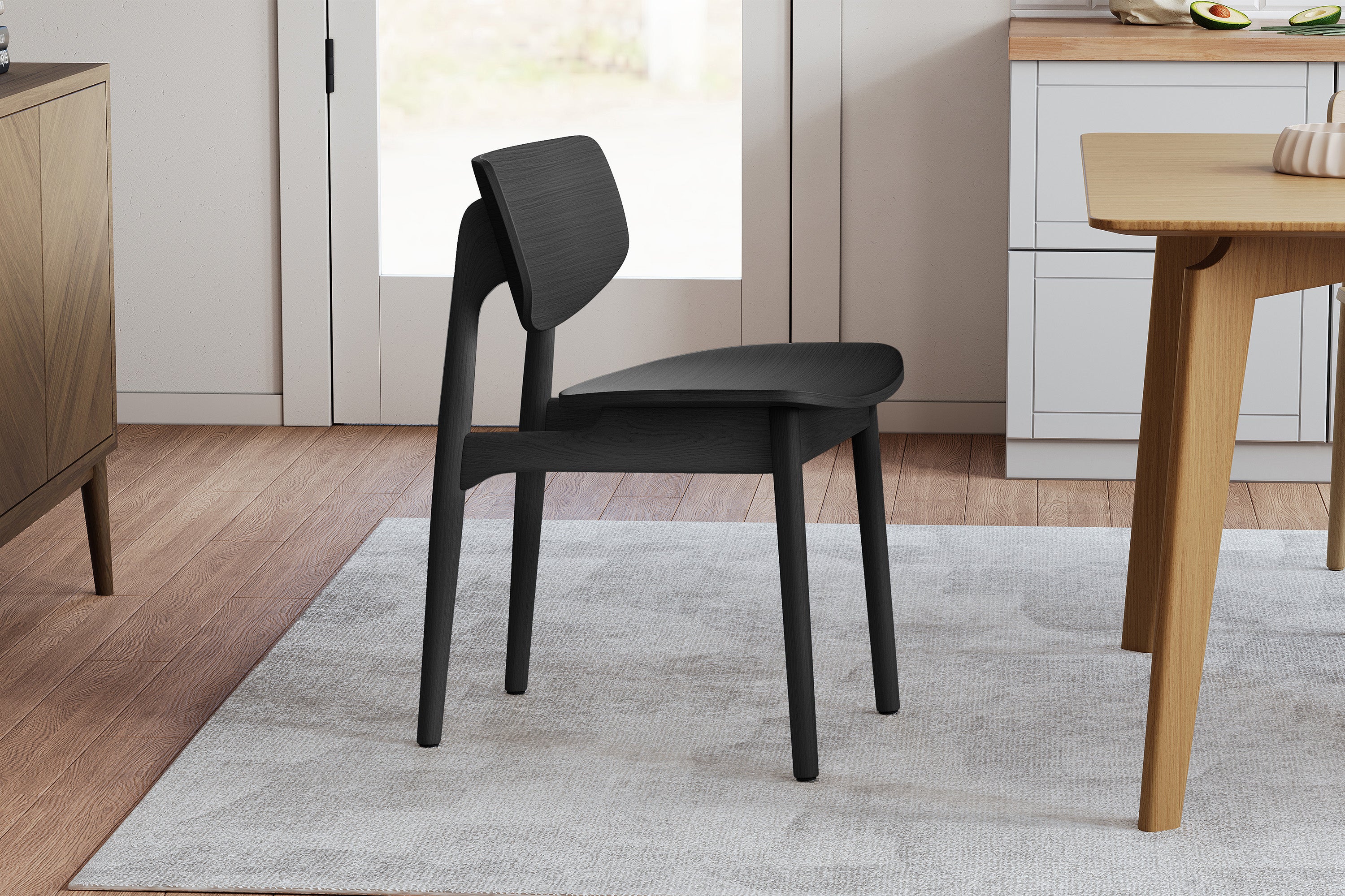 Valencia Simone Wood Dining Chair, Black