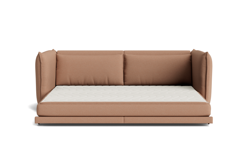 Valencia Saverio Fabric 3-Seater Queen Sofa-Bed, Orange