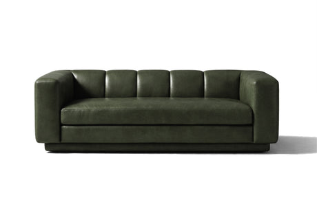 Bellara Modern Channel-Tufted Leather Sofa
