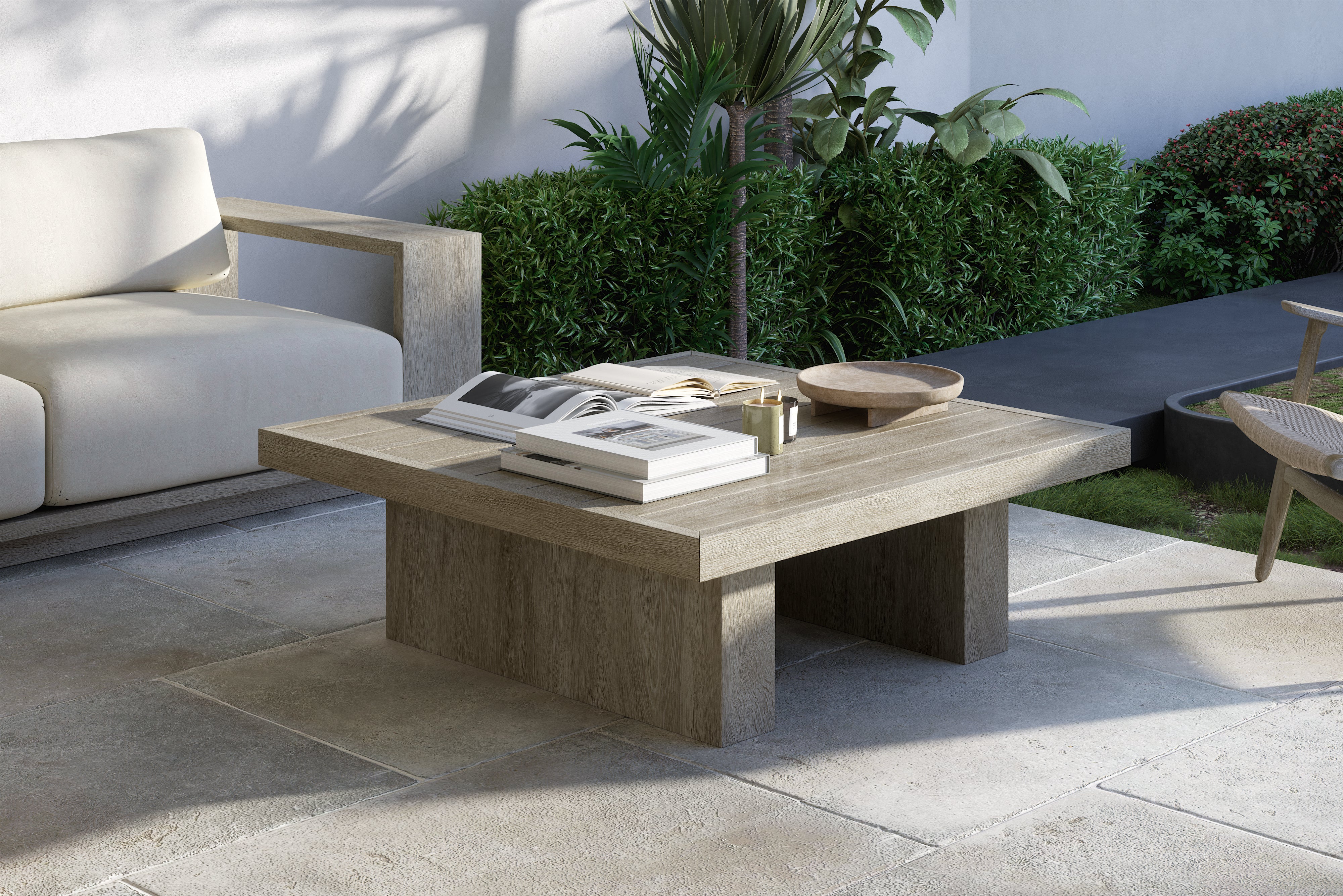 Valencia Bennett Wood Square Outdoor Coffee Table, Natural