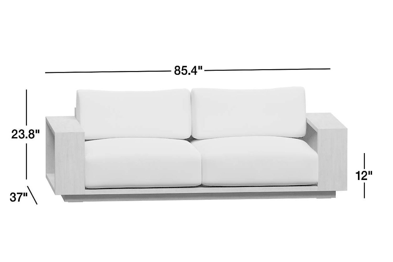 Valencia Bennett Fabric Loveseat Outdoor Sectional Sofa, Ivory