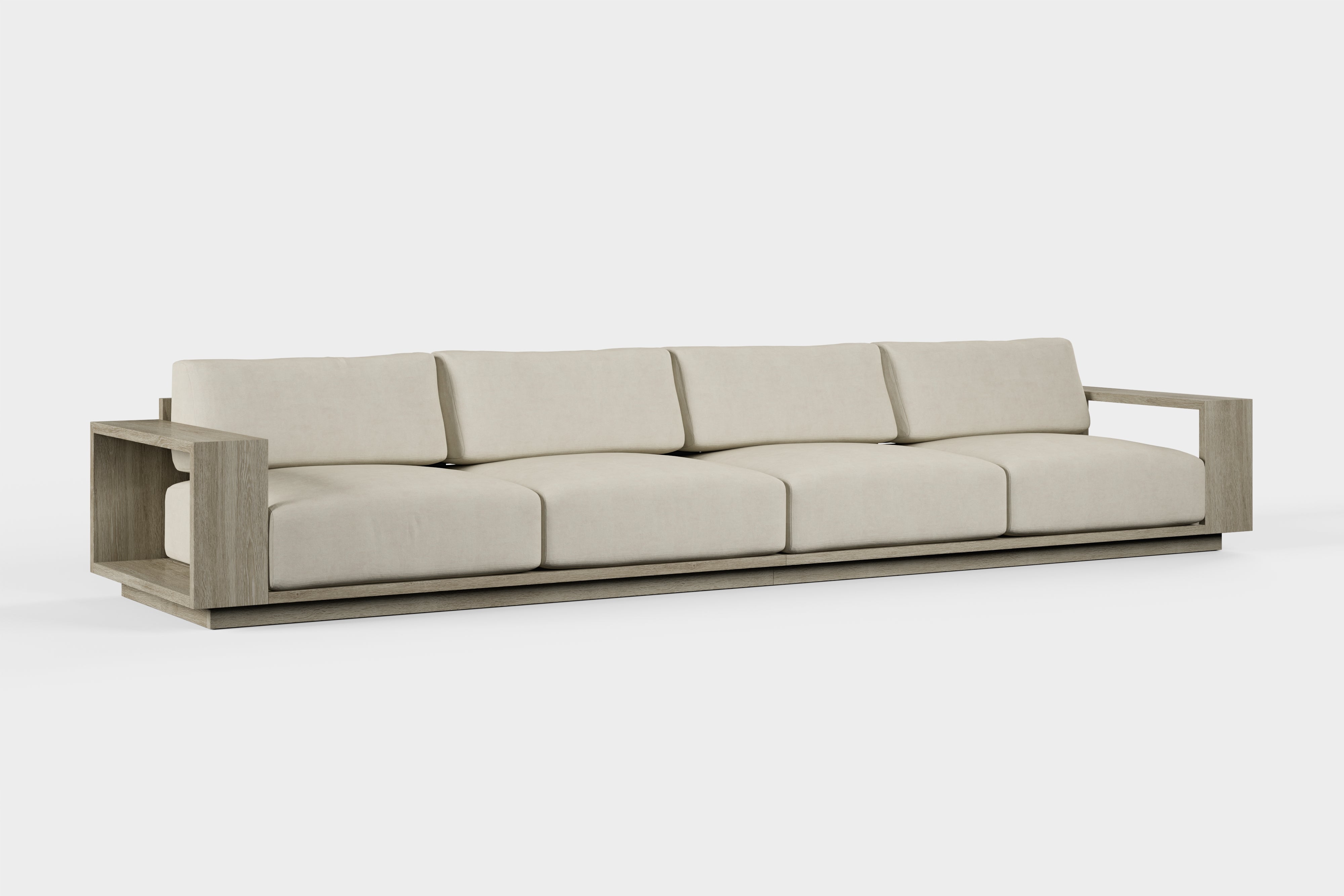 Valencia Bennett Fabric Four Seater Outdoor Sectional Sofa, Ivory