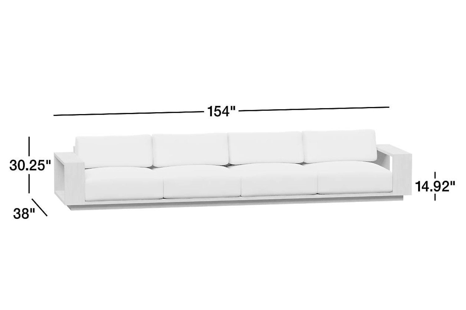 Valencia Bennett Fabric Four Seater Outdoor Sectional Sofa, Ivory