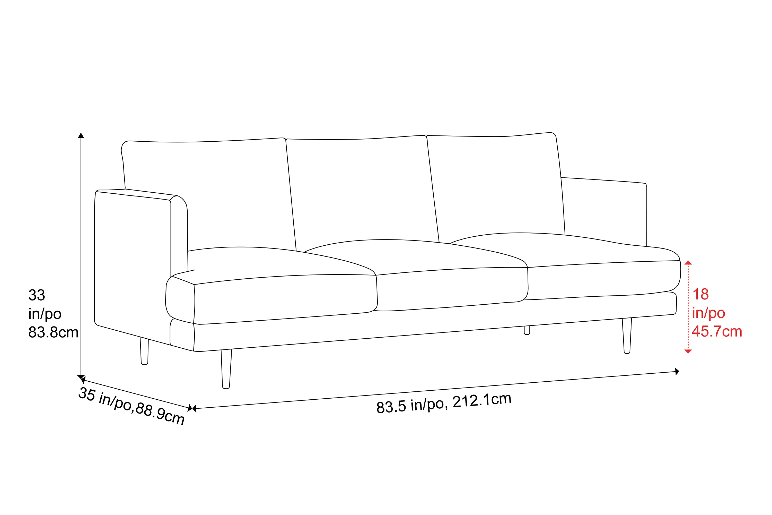 Valencia Bettina Fabric Three Seats Sofa, Forest Green