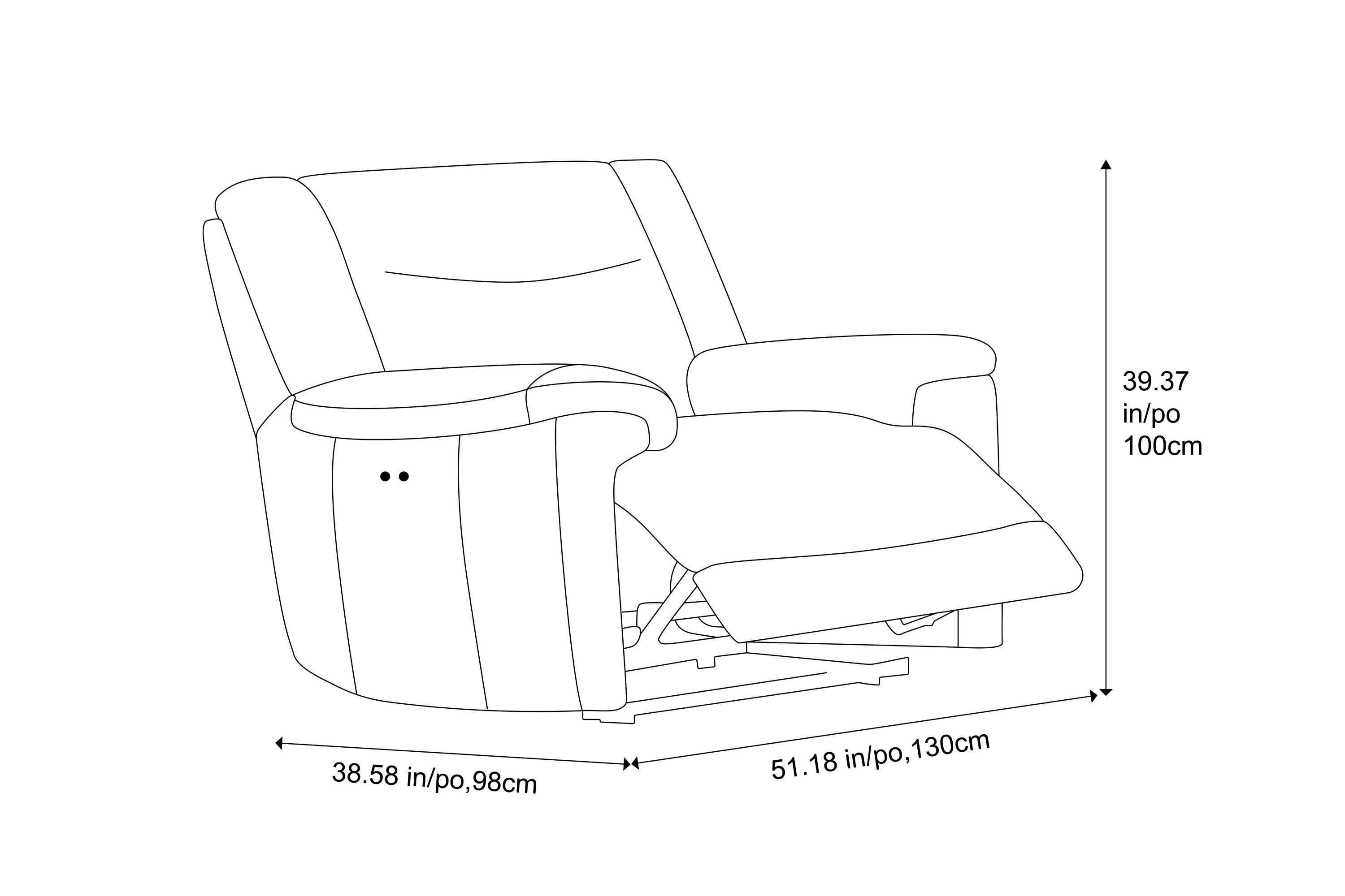 Valencia Brianna Top Grain Leather Recliner Seat, Cream