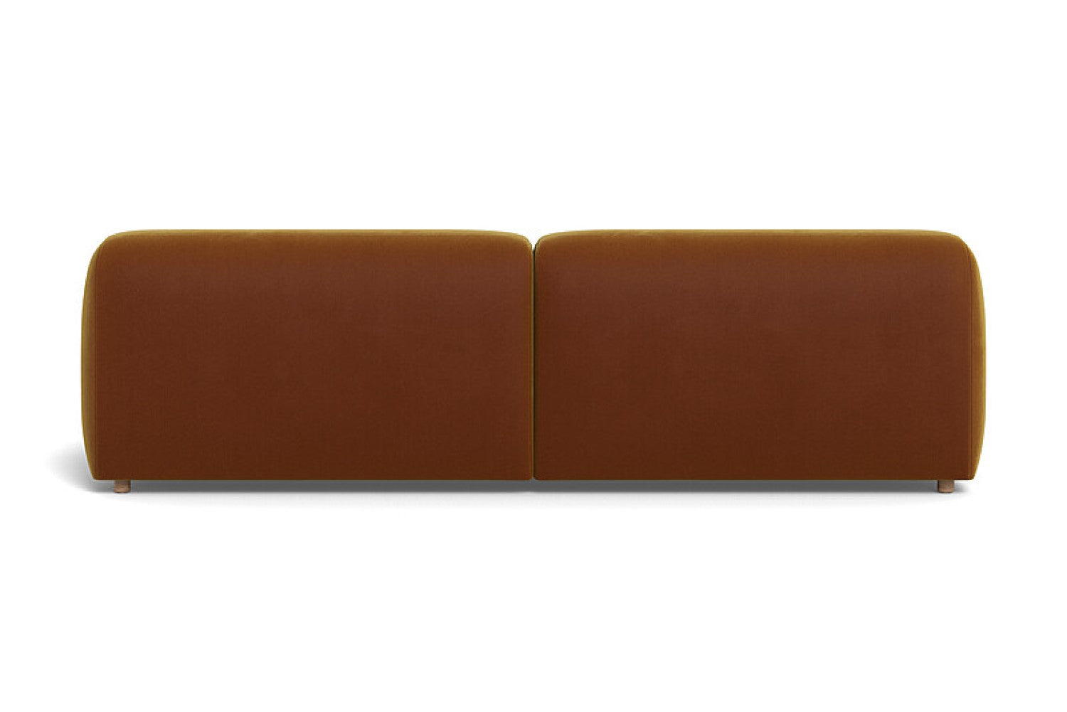 Valencia Brielle Velvet Fabric Three Seats Sofa, Caramel Brown