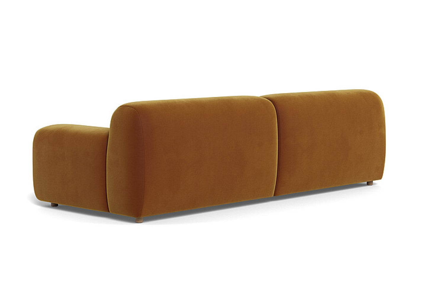 Valencia Brielle Velvet Fabric Three Seats Sofa, Caramel Brown