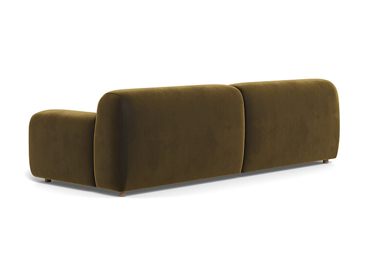 Valencia Brielle Velvet Fabric Three Seats Sofa, Olive Green