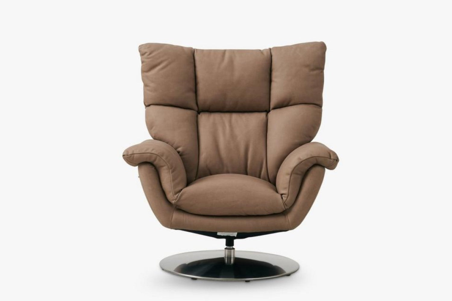 Valencia Brioni Leather Swivel Accent Chair, Brown