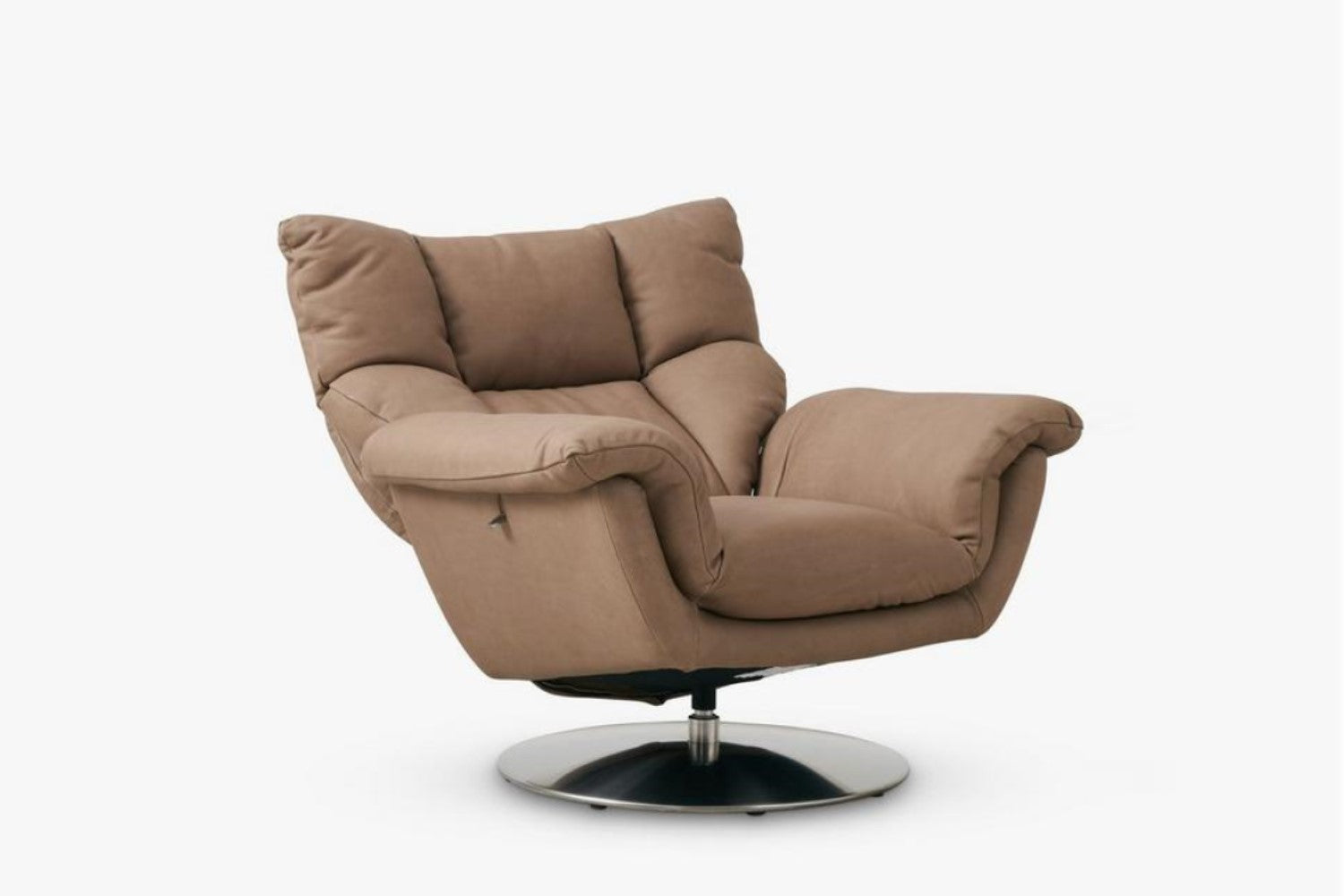 Valencia Brioni Leather Swivel Accent Chair, Brown