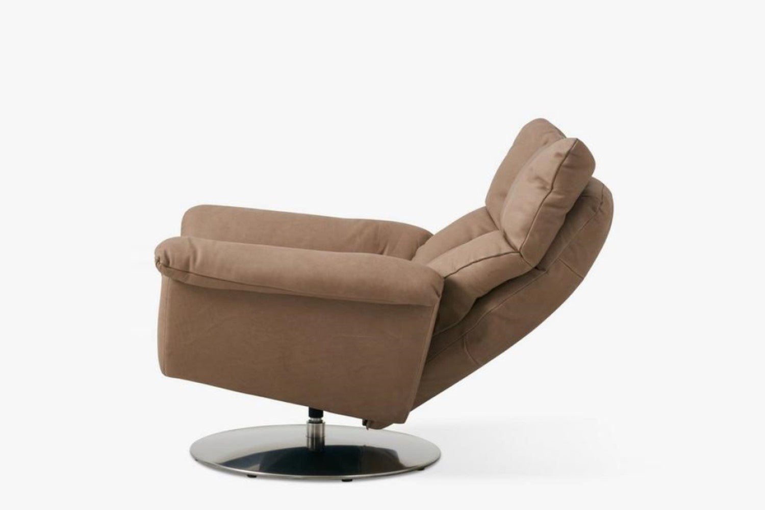 Valencia Brioni Leather Swivel Accent Chair, Brown