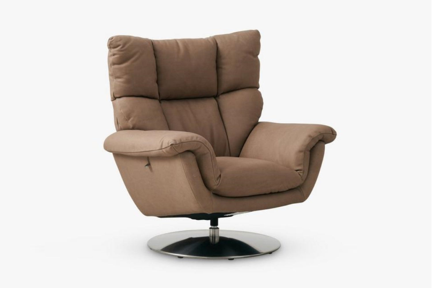 Valencia Brioni Leather Swivel Accent Chair, Brown