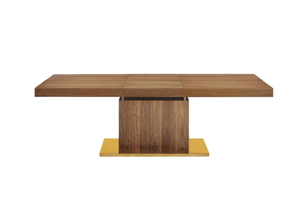 Valencia Bubles Wood Extendable Dining Table, Walnut