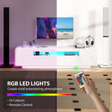 Greer Modern TV Stand with RGB LED Lights for 65-85" TVs - High Gloss White