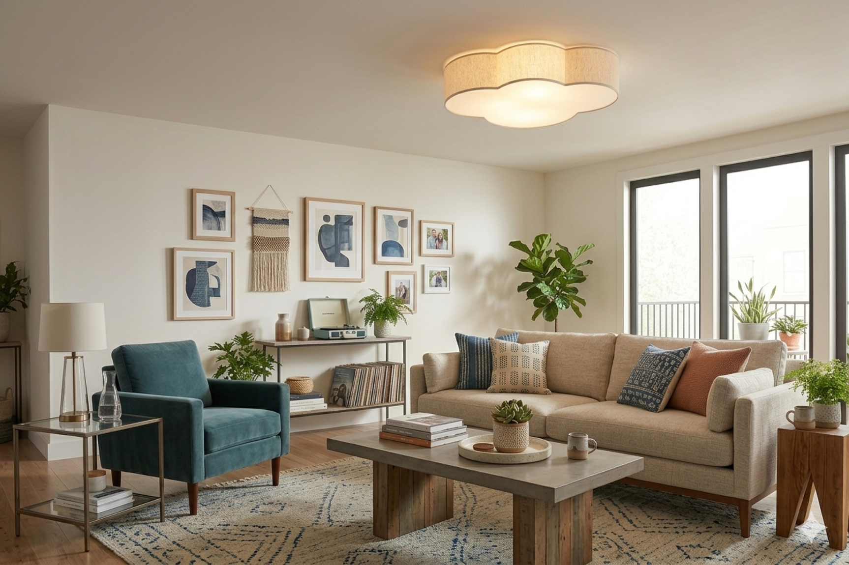 CLOUD Linen Flush Mount Light