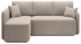 Hadson 3 Seater Storage Sleeper Chaise Sofa - Beige