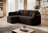 Hadson 3 Seater Storage Sleeper Chaise Sofa - Dark Brown