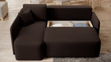 Hadson 3 Seater Storage Sleeper Chaise Sofa - Dark Brown