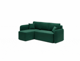 Hadson 3 Seater Storage Sleeper Chaise Sofa - Emerald Green