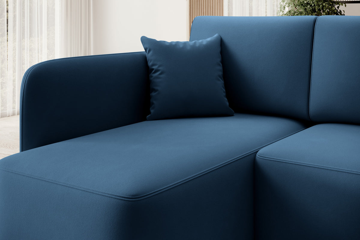 Hadson 3 Seater Storage Sleeper Chaise Sofa - Blue