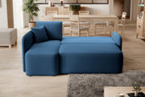 Hadson 3 Seater Storage Sleeper Chaise Sofa - Blue