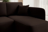 Hadson 3 Seater Storage Sleeper Chaise Sofa - Dark Brown