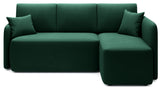 Hadson 3 Seater Storage Sleeper Chaise Sofa - Emerald Green