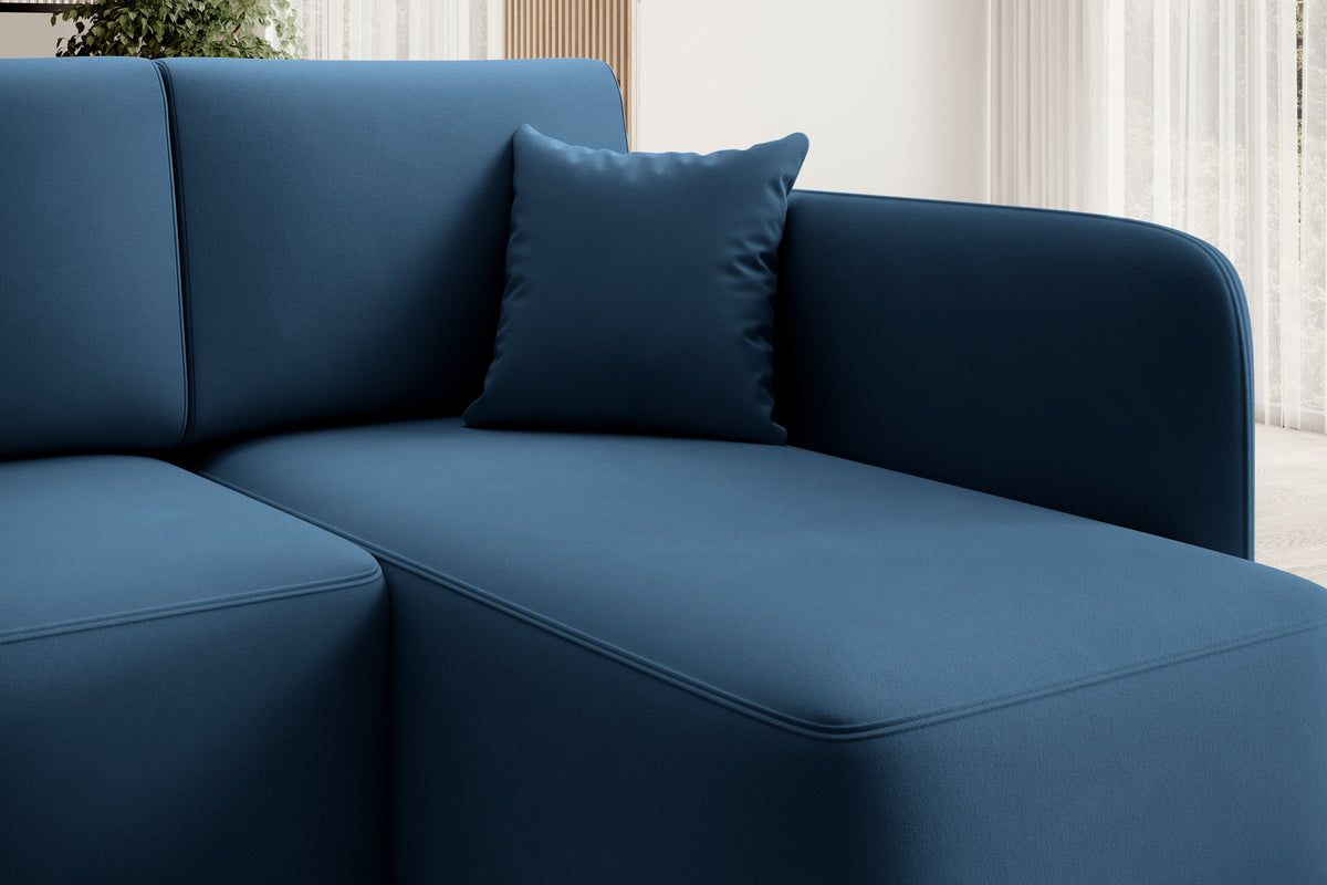 Hadson 3 Seater Storage Sleeper Chaise Sofa - Blue