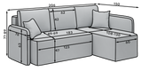 Hadson 3 Seater Storage Sleeper Chaise Sofa - Blue