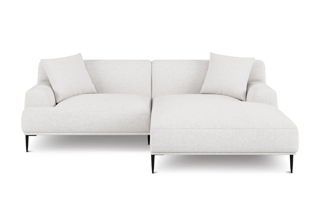 Valencia Kotor Modern Fabric Right Chaise Sofa, Vanilla White