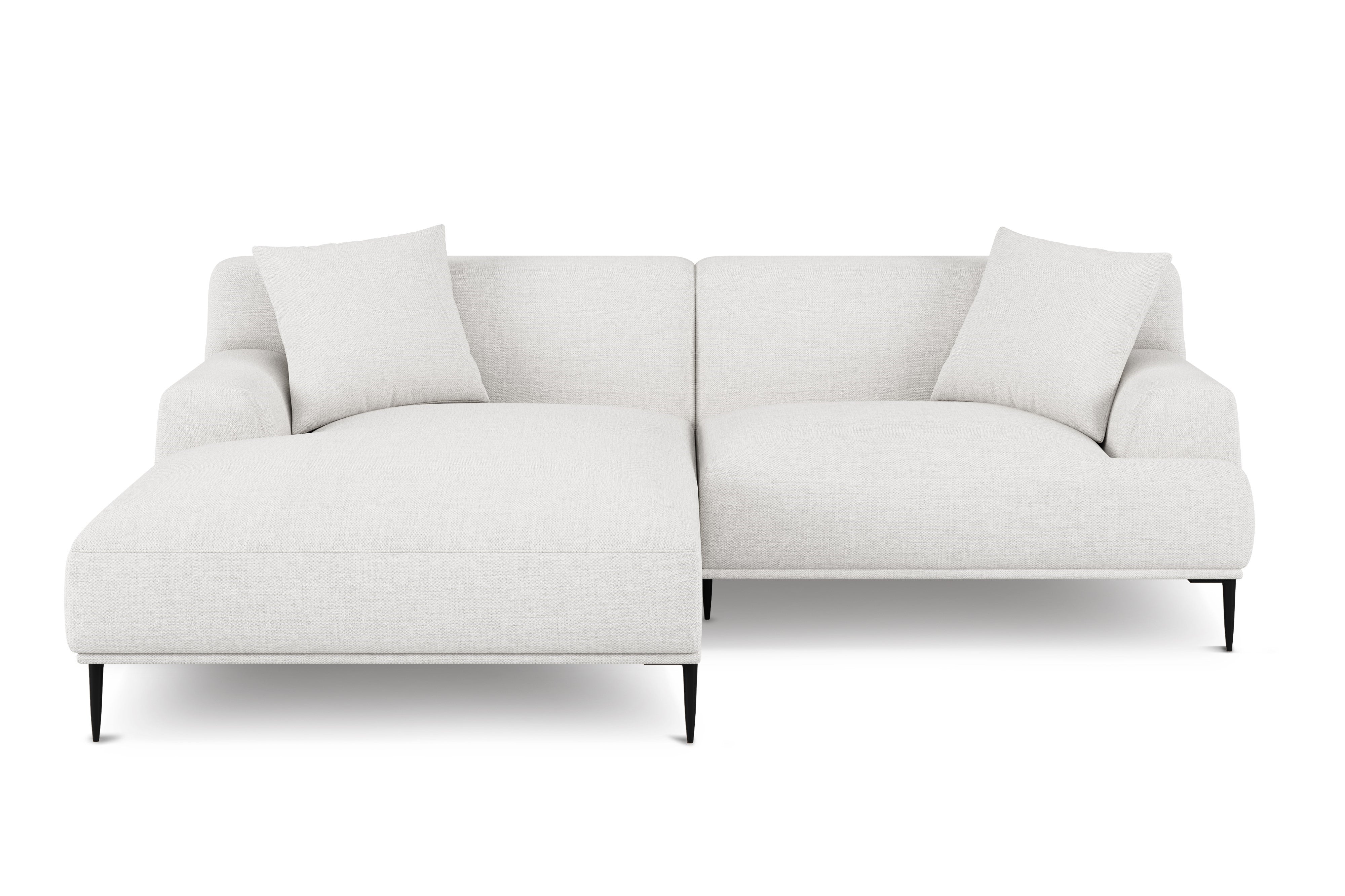 Valencia Kotor Modern Fabric Left Chaise Sofa, White