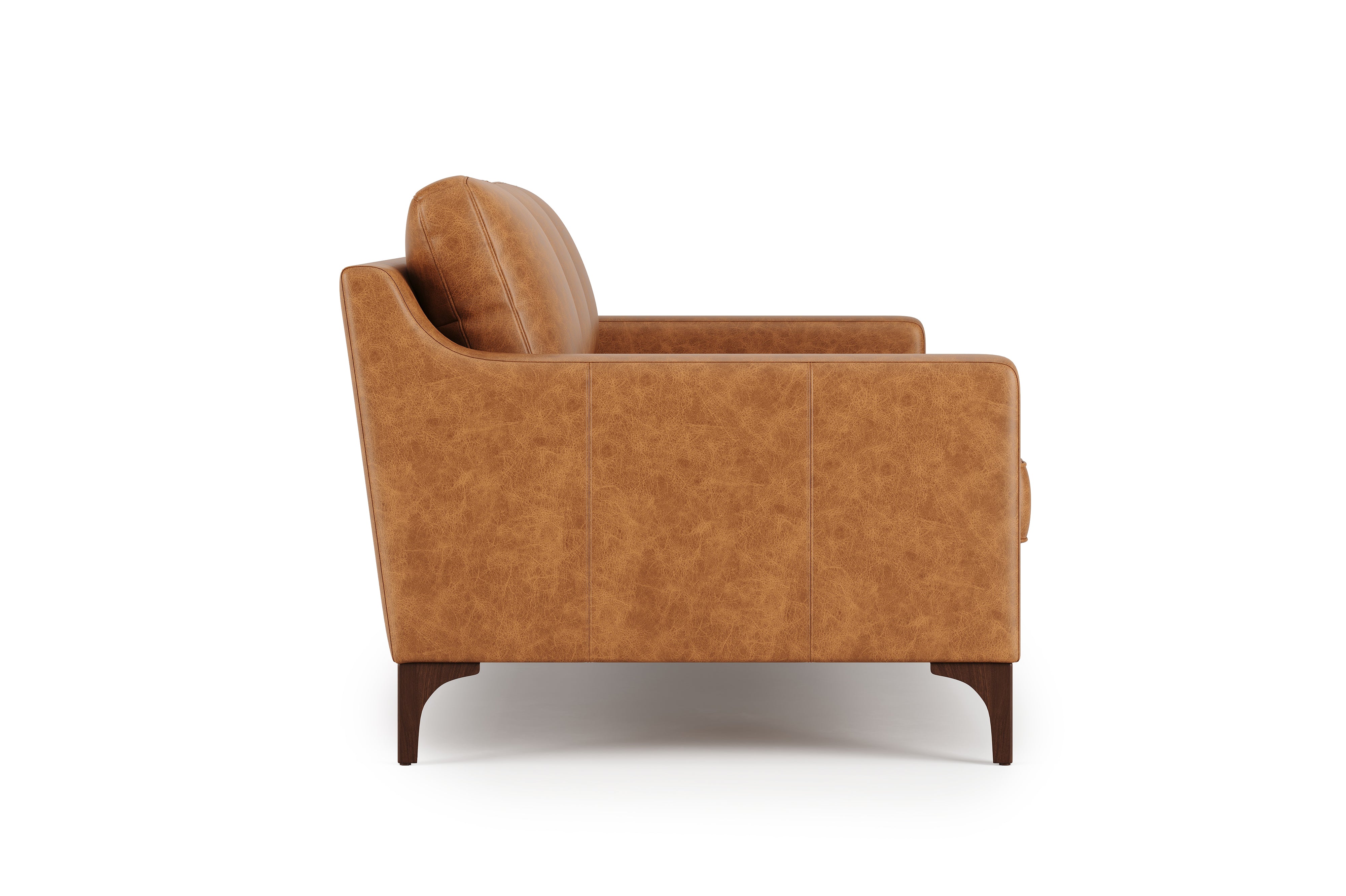 Valencia Hannah Full-Aniline Leather Three Seats Sofa, Saddle Tan