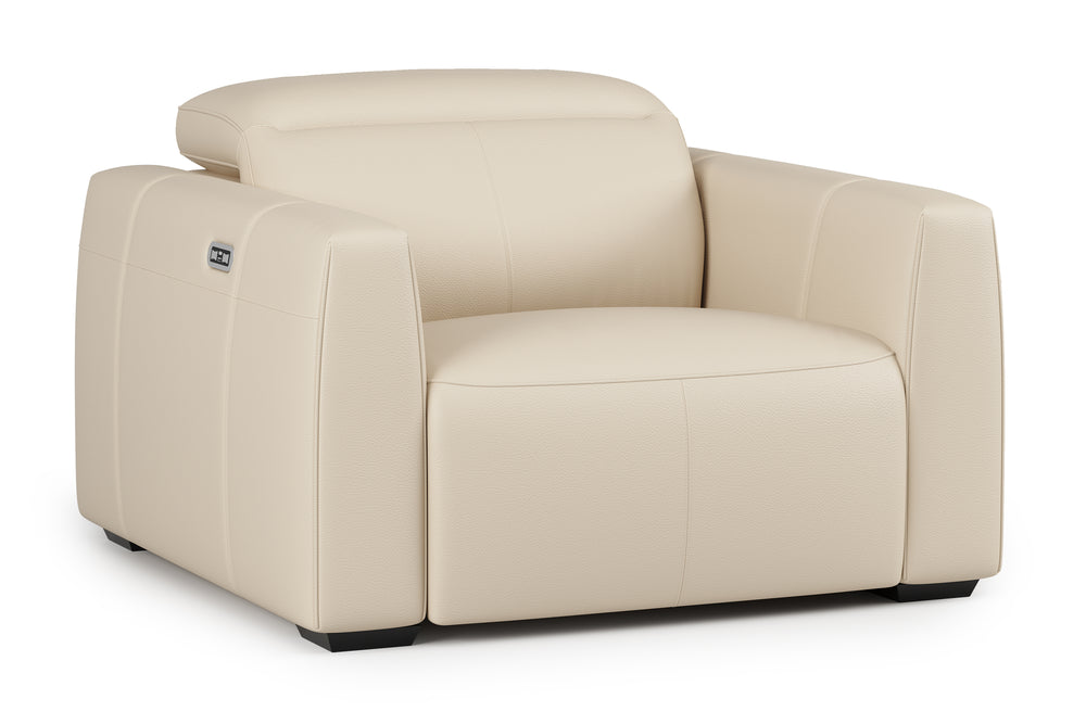 Valencia Carmen Leather Single Recliner Chair, Beige