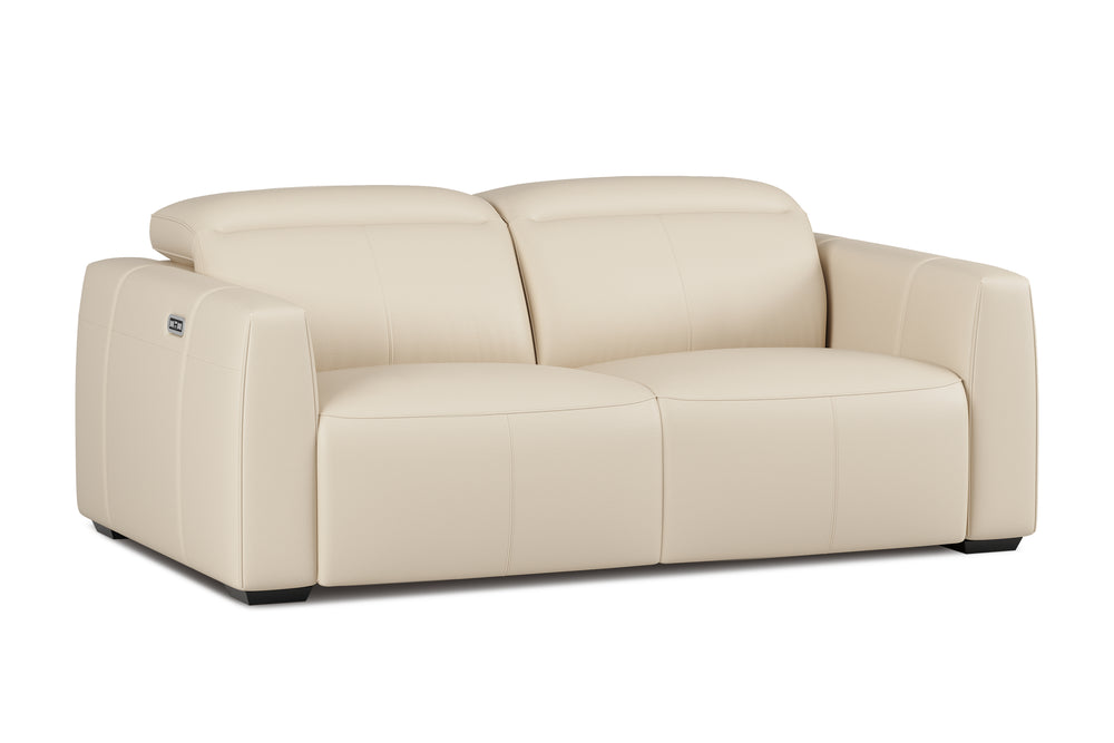 Valencia Carmen Leather 79.5" Loveseat with Dual Recliner Sofa, Beige