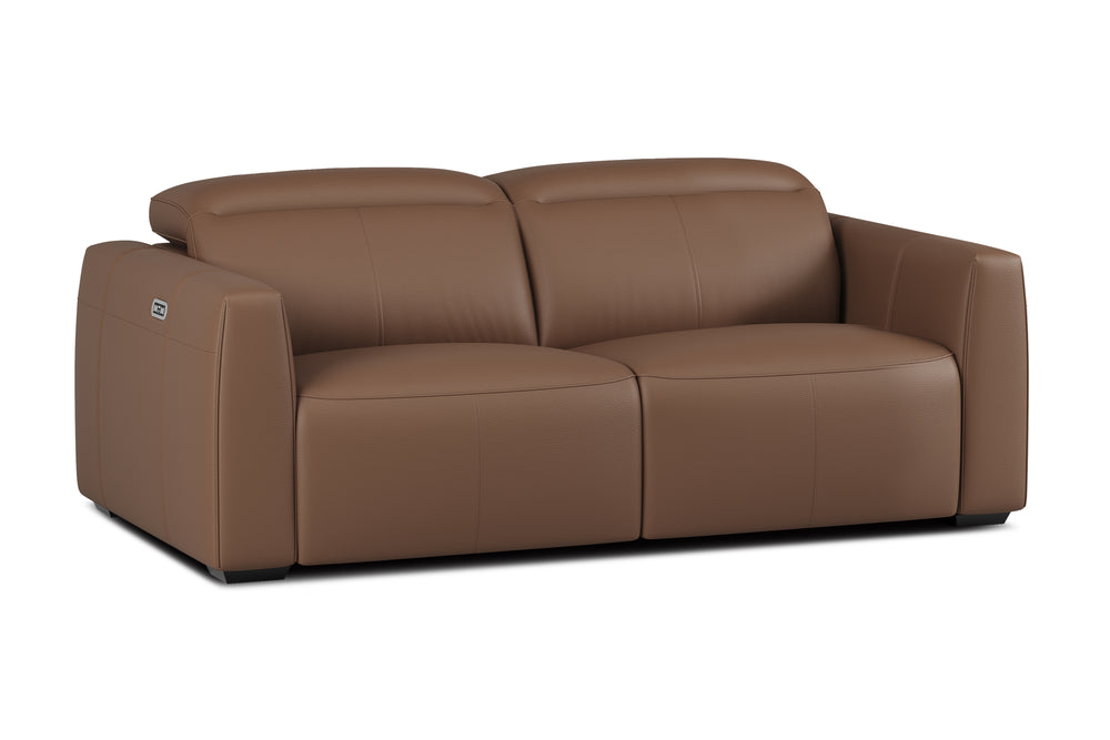 Valencia Carmen Leather 79.5" Loveseat with Dual Recliner Sofa, Brown