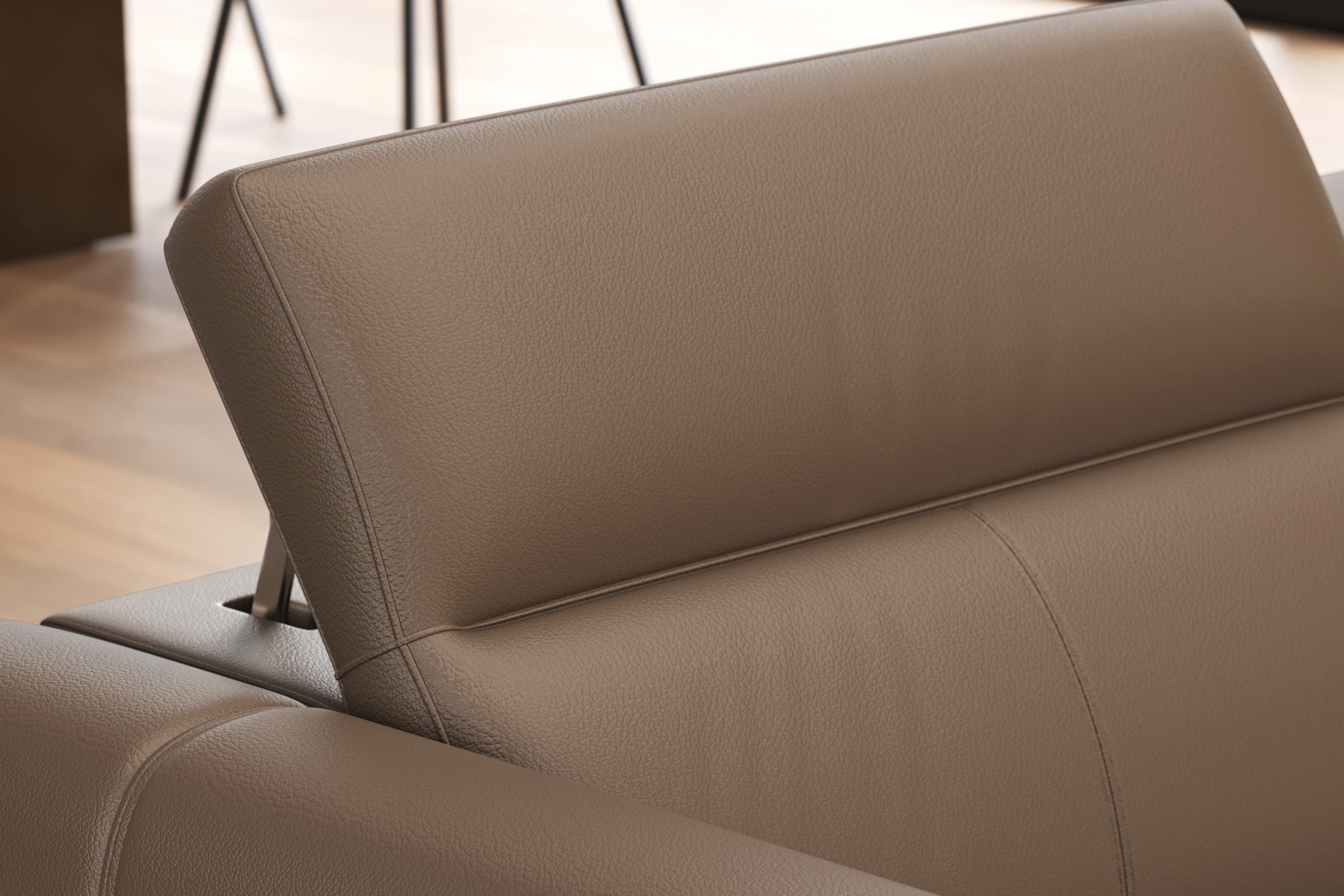 Valencia Carmen Leather Loveseat Dual Recliner with Console Lounge, Brown