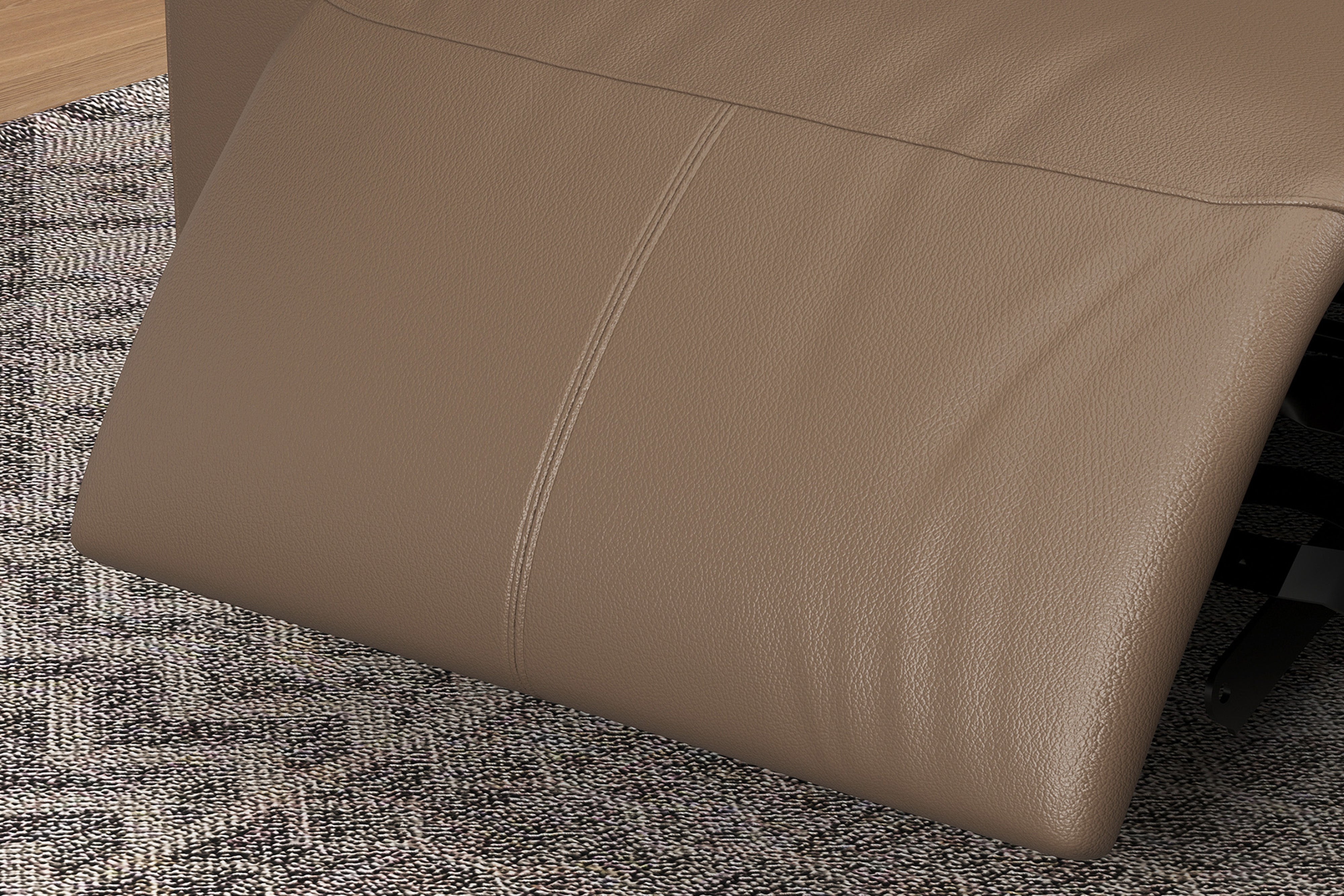 Valencia Carmen Leather Loveseat Dual Recliner with Console Lounge, Brown