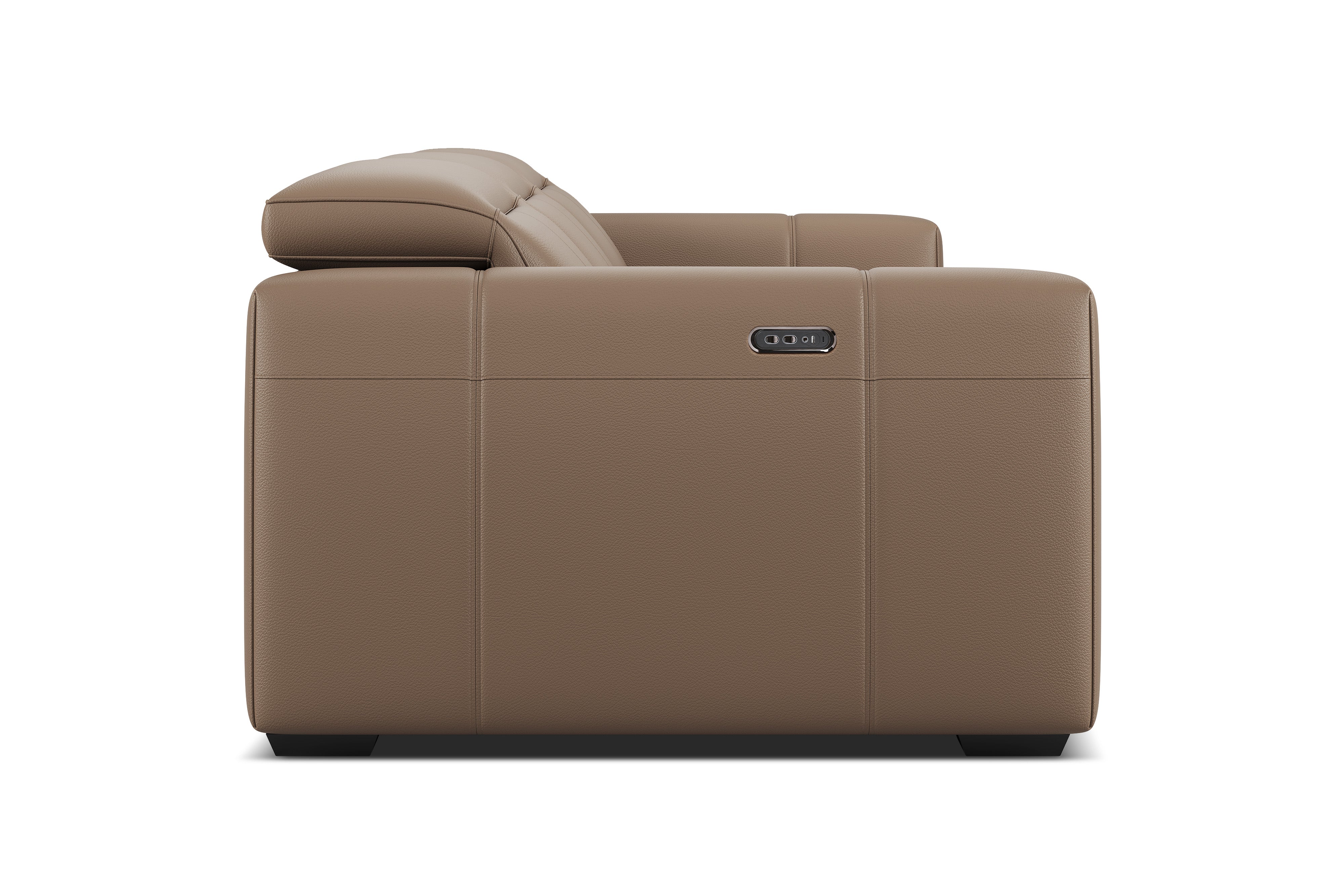 Valencia Carmen Leather Loveseat Dual Recliner with Console Lounge, Brown