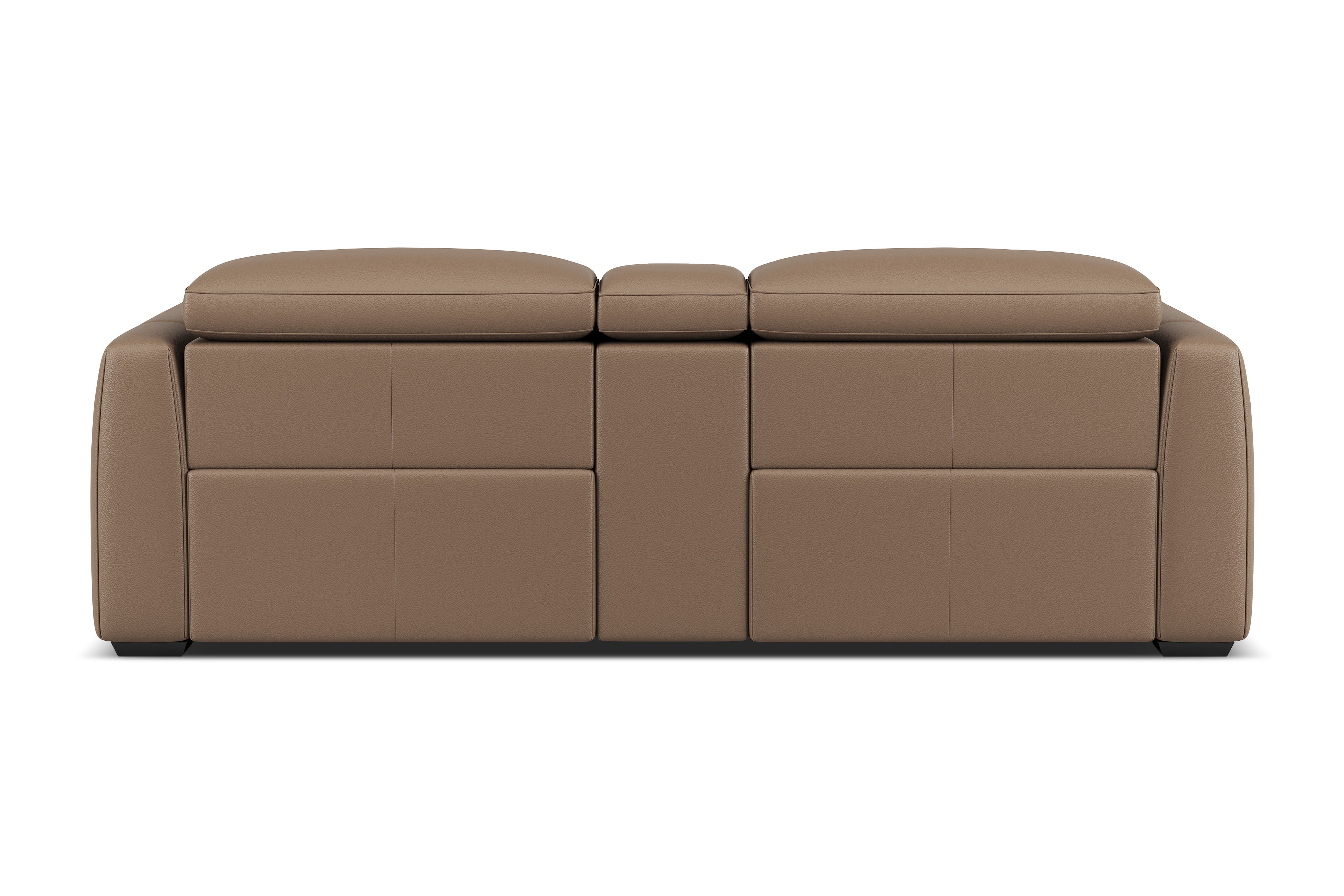 Valencia Carmen Leather Loveseat Dual Recliner with Console Lounge, Brown