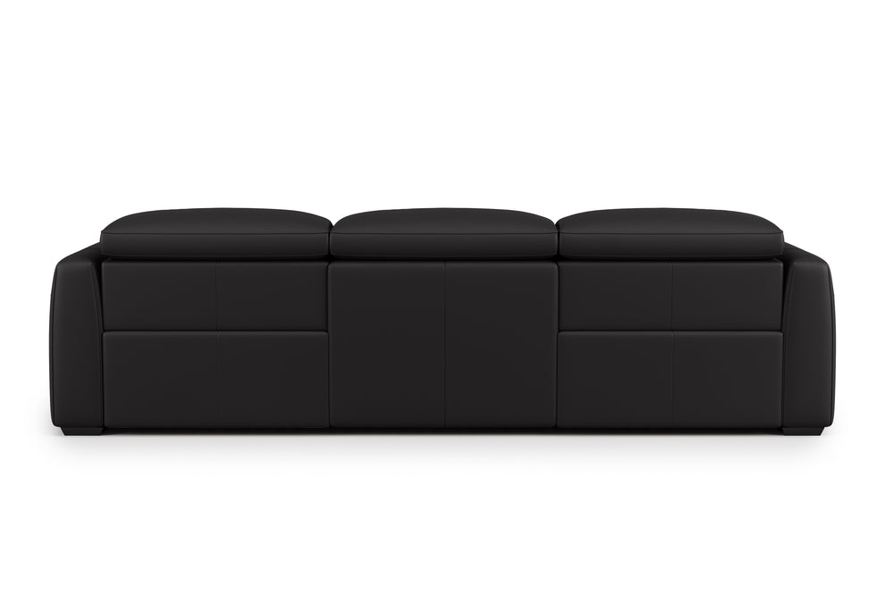 Valencia Carmen Leather Three Seats with Dual Recliner Sofa, Black