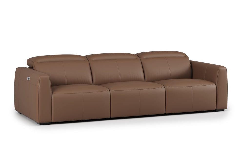 Valencia Carmen Leather Three Seats with Dual Recliner Sofa, Brown