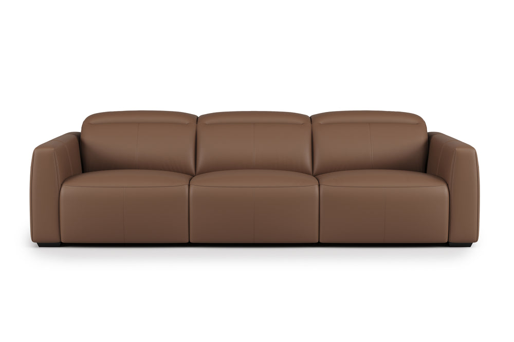 Valencia Carmen Leather Three Seats with Dual Recliner Sofa, Brown