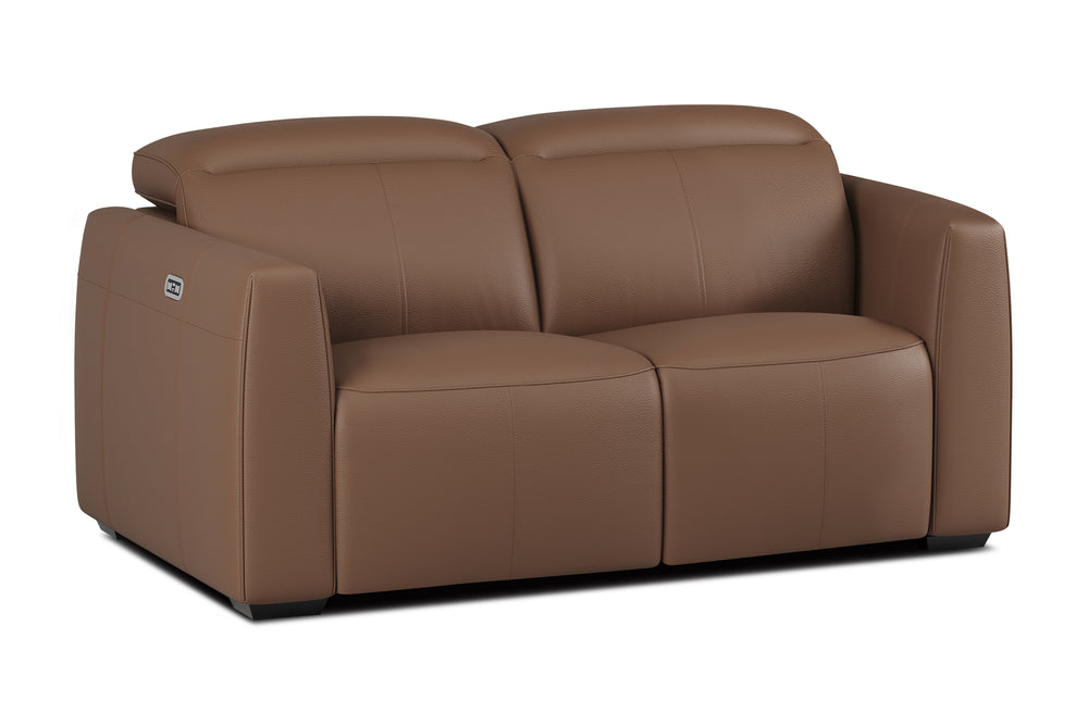 Valencia Carmen Leather 68.5" Loveseat Dual Recliner Sofa, Brown