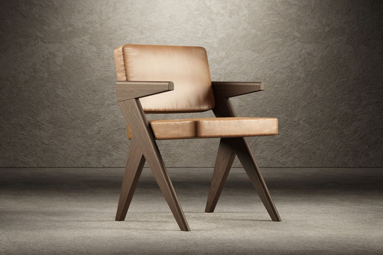 Valencia Pierre Jeanneret Leather Dining Chair, Brown