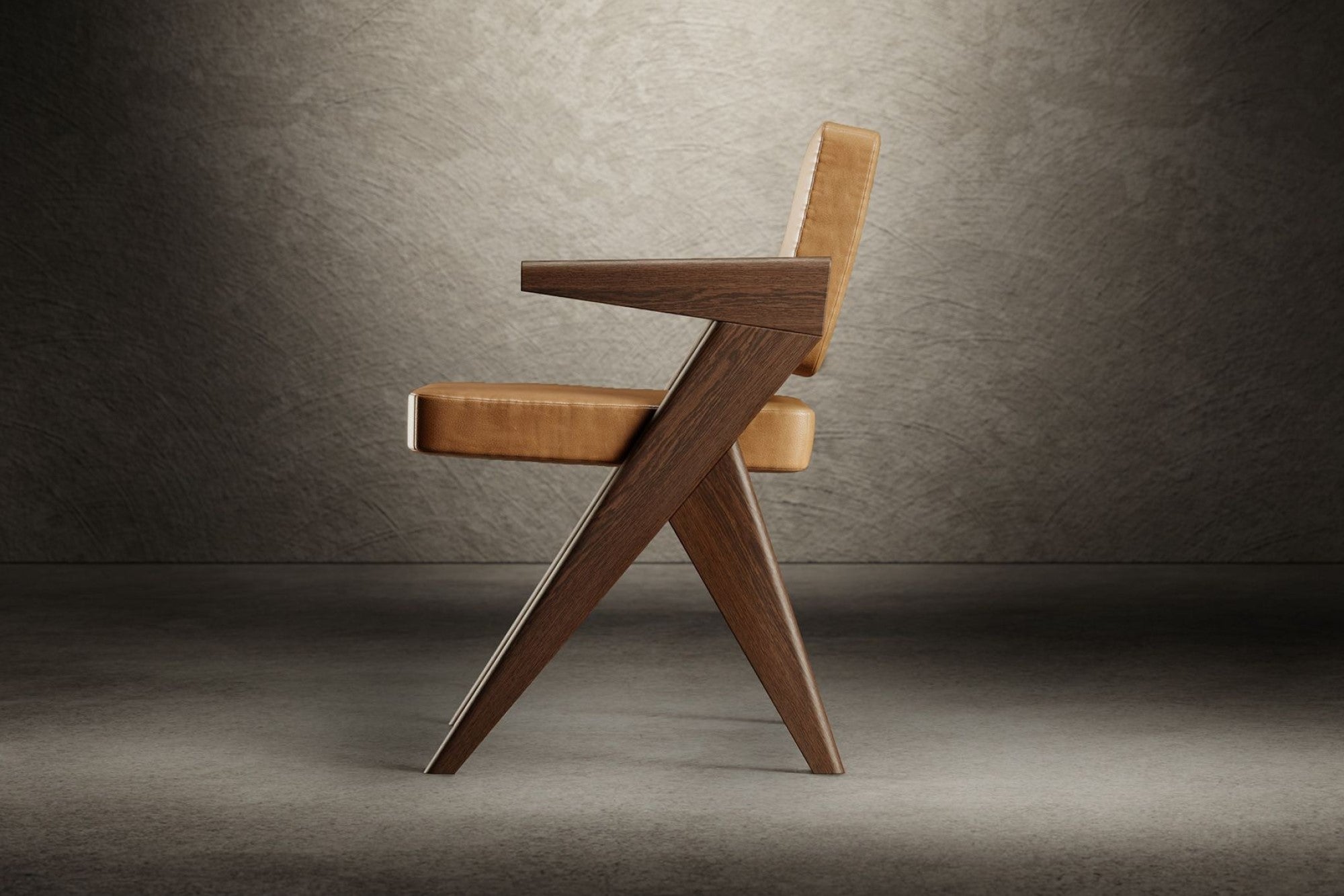 Valencia Pierre Jeanneret Leather Dining Chair, Brown