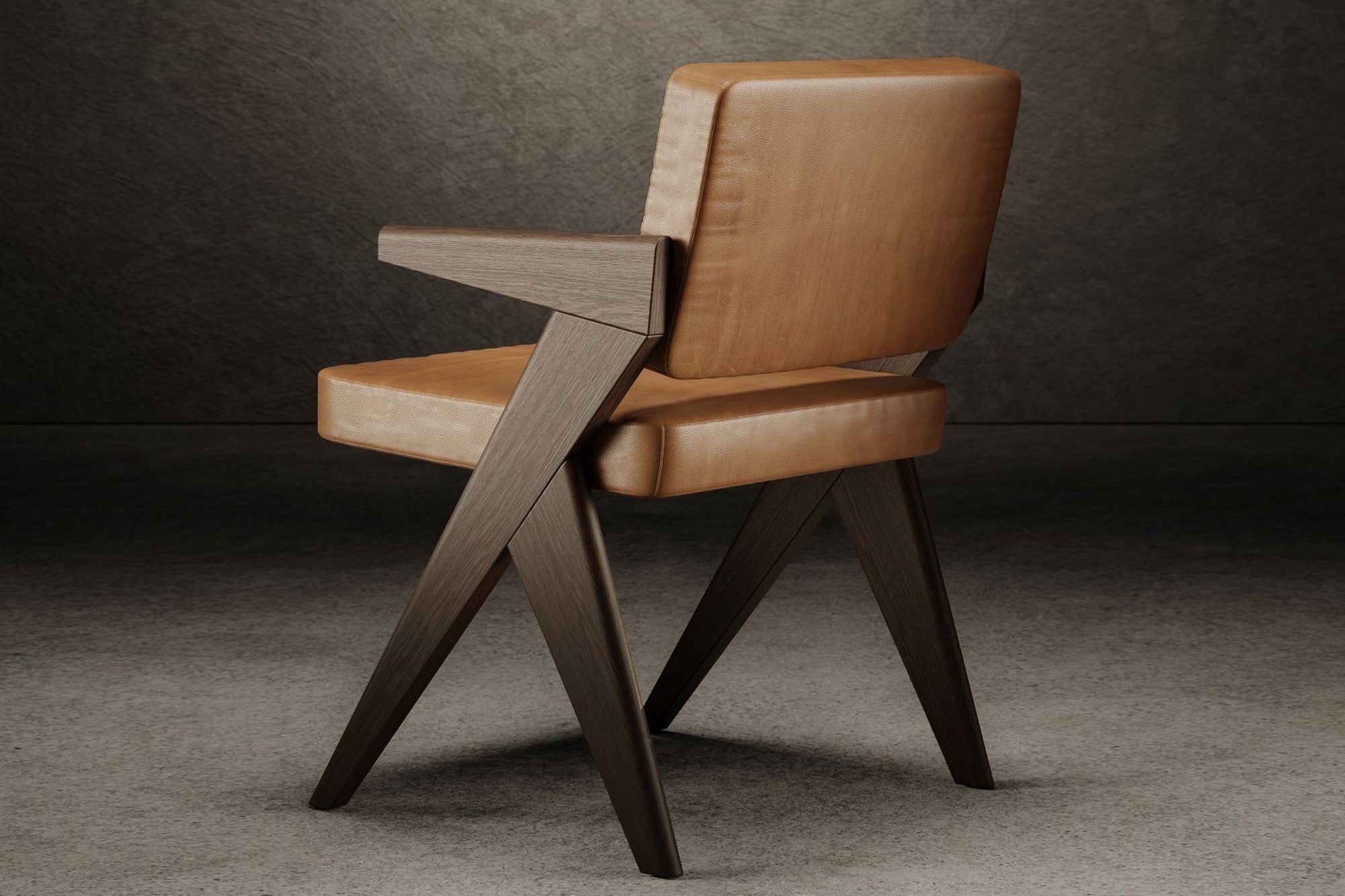 Valencia Pierre Jeanneret Leather Dining Chair, Brown